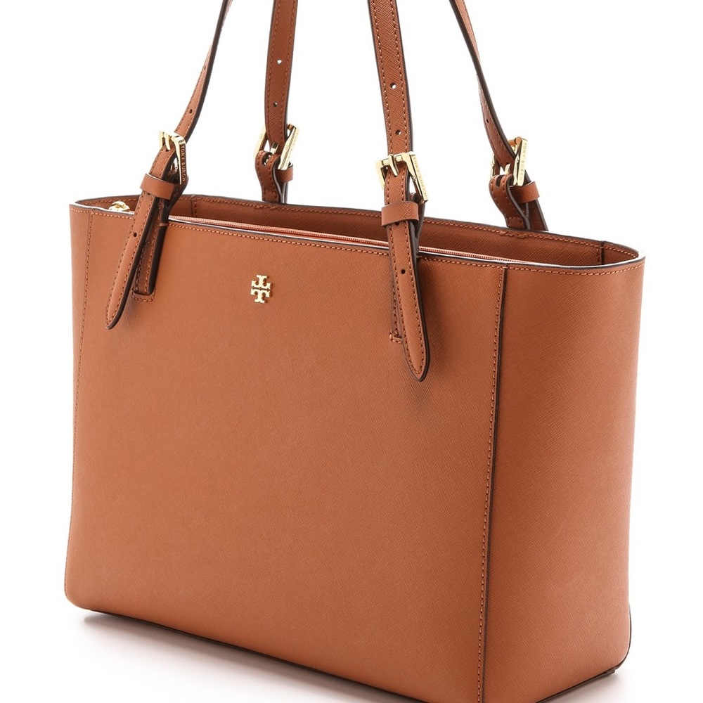 Tory Burch York Saffiano Leather Tote Brown Large